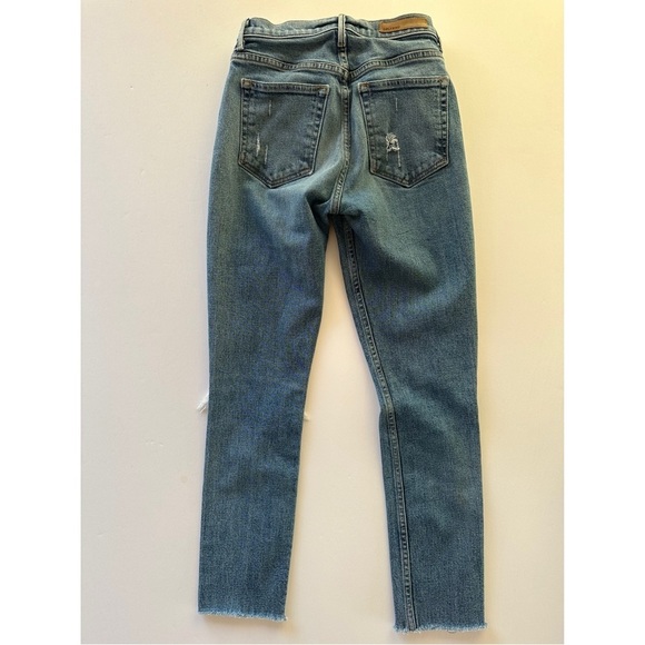 GRLFRND Karolina High Rise Slashed Raw Hem Jeans Size 25 - Picture 4 of 15